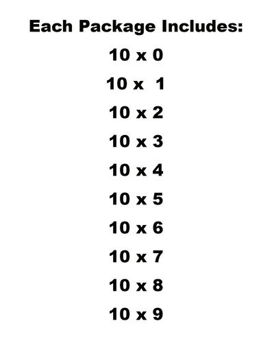 Temporary Race Number Tattoos 2-Inch Size, Pack of 100